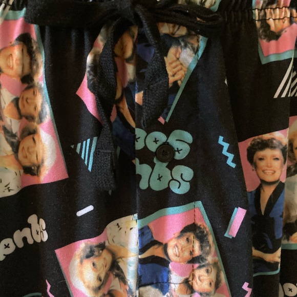 Men’s The Golden Girls Squad Goals black pink lounge pajama pants - size L - Picture 5 of 10